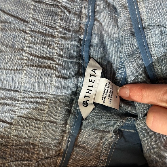 Athleta Cabo Womens Light Weight Linen Jogger Pants in Chambray Blue, Size 4 - Picture 7 of 8